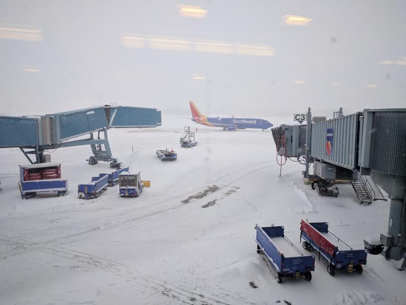 Snowy Albany airport