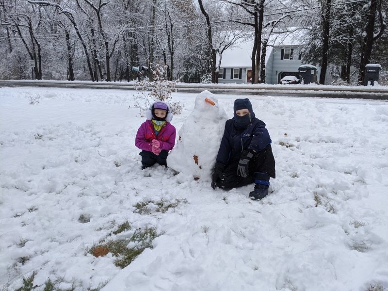 My children enjoying the early snowfall last year